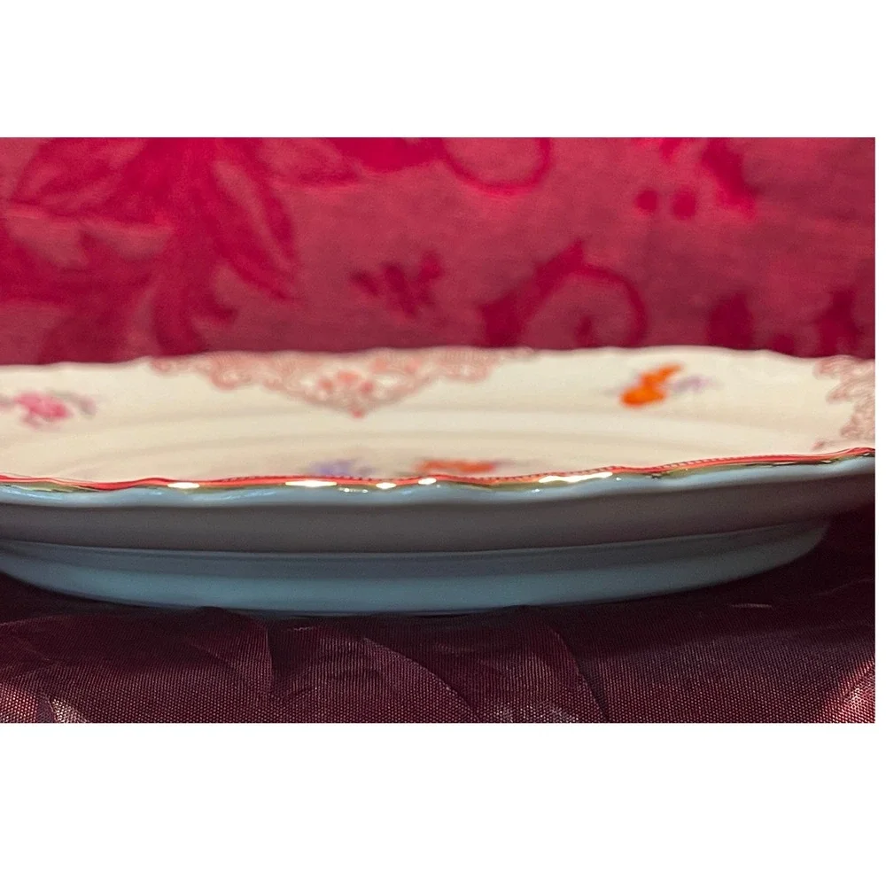 Vintage Schumann Bavaria 1886 Wild Rose Garden Dessert Plate 8